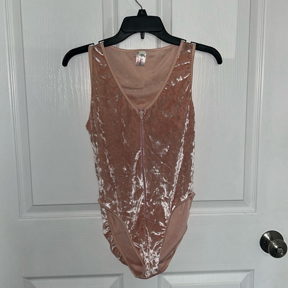 Pink Velvet Bodysuit